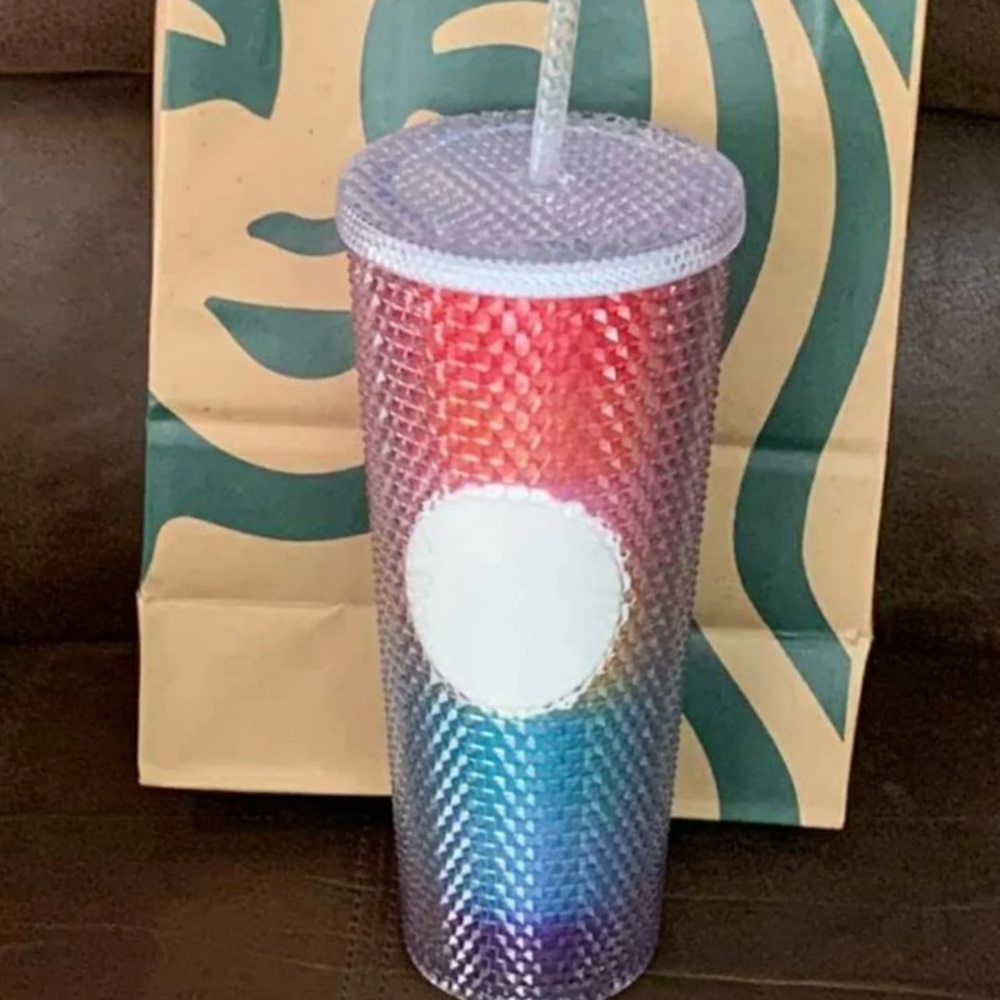 Rainbow Studded Starbucks Studded Tumbler